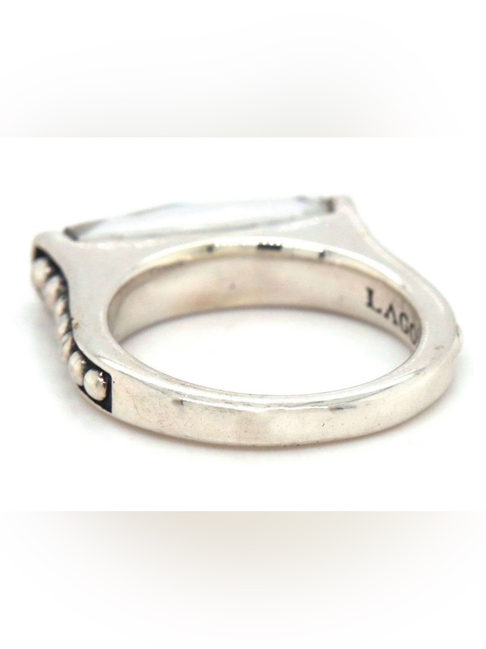 LAGOS Sterling Silver Ring with Doublet Quartz Stackable. Size 7. 7.19 Grams. - Picture 5 of 5